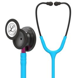3M™ Littmann® Classic III™ Monitoring Stethoscope, 5872, SmokeChestpiece, Turquoise Tube, Pink Stem