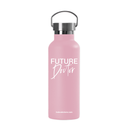 Future Doctor 600 mL Stainless Steel Standard Water Mouth Bottle with 2 lids and Double-Wall Insulation (Pink color)