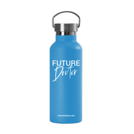 Future Doctor 600 mL Stainless Steel Standard Water Mouth Bottle with 2 lids and Double-Wall Insulation (Baby blue color)