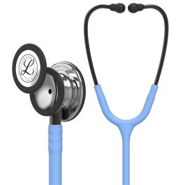3M Littmann Classic III Monitoring Stethoscope, 5959, More Than 2X as Loud*, Weighs Less**, Stainless Steel Mirror-Finish Chestpiece, 27" Ceil Blue Tube, Smoke Stem, and Headset
