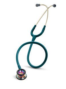 3M™ Littmann® Classic II Pediatric Stethoscope, Rainbow-finish Chestpiece, Caribbean Blue Tube, 28 inch, 2153