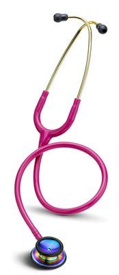 3M™ Littmann® Classic II S.E. Stethoscope, Rainbow-Finish Chestpiece, Raspberry Tube, 28 inch, 2829RBW