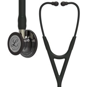 3M Littmann Cardiology IV Diagnostic Stethoscope, 6204, More Than 2X as Loud*, Weighs Less**, Stainless Steel High Polish Smoke-Finish Chestpiece, 27" Black Tube, Champagne Stem, Black Headset