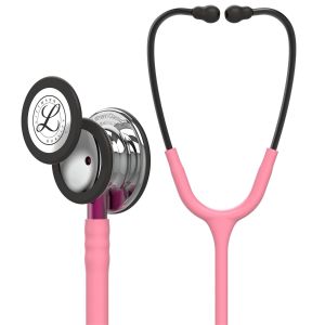 3M Littmann Classic III Monitoring Stethoscope, 5962, More Than 2X as Loud*, Weighs Less**, Stainless Steel Mirror-Finish Chestpiece, 27" Pearl Pink Tube, Pink Stem, and Smoke Headset