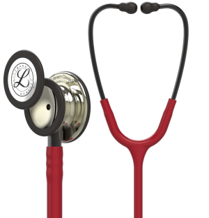5864 3M™ Littmann® Classic III™ Monitoring Stethoscope Champagne-Finish Chestpiece, Burgundy Tube, Smoke Stem and Headset, 27 Inch