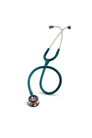 3M™ Littmann® Classic II Pediatric Stethoscope, Rainbow-finish Chestpiece, Caribbean Blue Tube, 28 inch, 2153