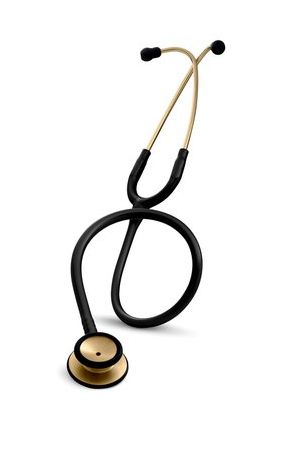 3M™ Littmann® Classic II S.E. Stethoscope, Brass-Finish Chestpiece, Black Tube, 28 inch, 2201BRS