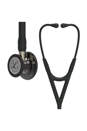 3M Littmann Cardiology IV Diagnostic Stethoscope, 6204, More Than 2X as Loud*, Weighs Less**, Stainless Steel High Polish Smoke-Finish Chestpiece, 27" Black Tube, Champagne Stem, Black Headset