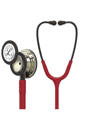 5864 3M™ Littmann® Classic III™ Monitoring Stethoscope Champagne-Finish Chestpiece, Burgundy Tube, Smoke Stem and Headset, 27 Inch