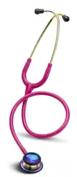 3M™ Littmann® Classic II S.E. Stethoscope, Rainbow-Finish Chestpiece, Raspberry Tube, 28 inch, 2829RBW