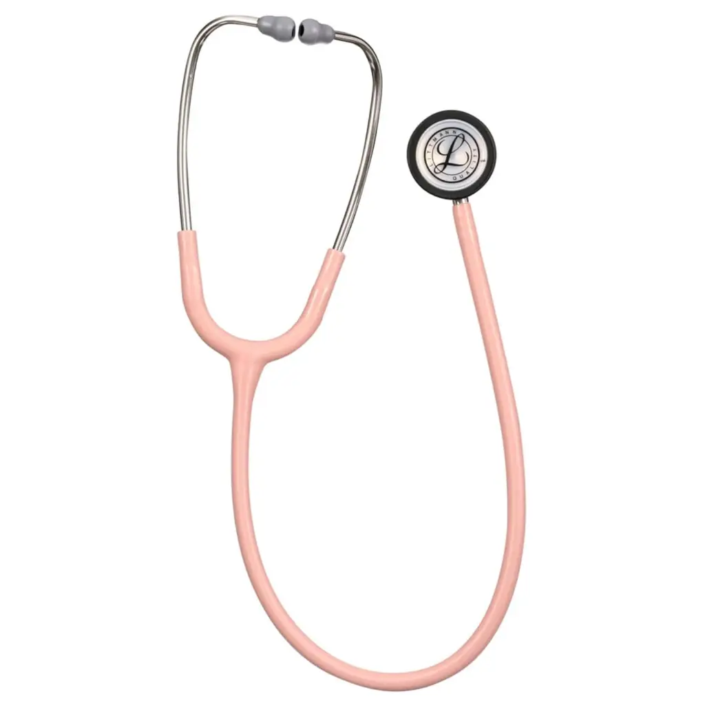 3M Littmann Classic III Monitoring Stethoscope, 5910C, Luxurious Satin-Finish Tube, 27" Champagne Rose, More Than 2X as Loud, Weighs Less