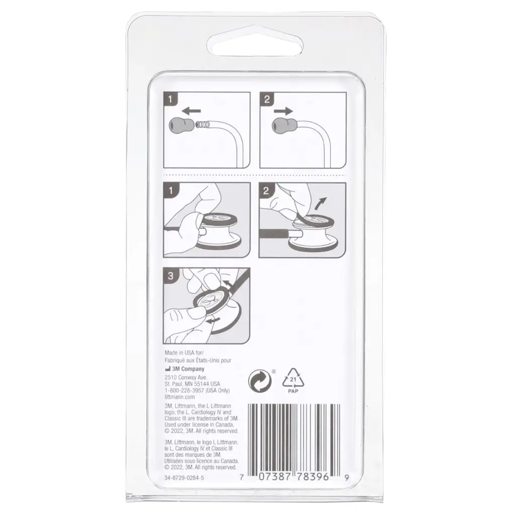 3M™ Littmann® Stethoscope Spare Parts Kit Classic III™, Cardiology IV™ and CORE, 40016, Black
