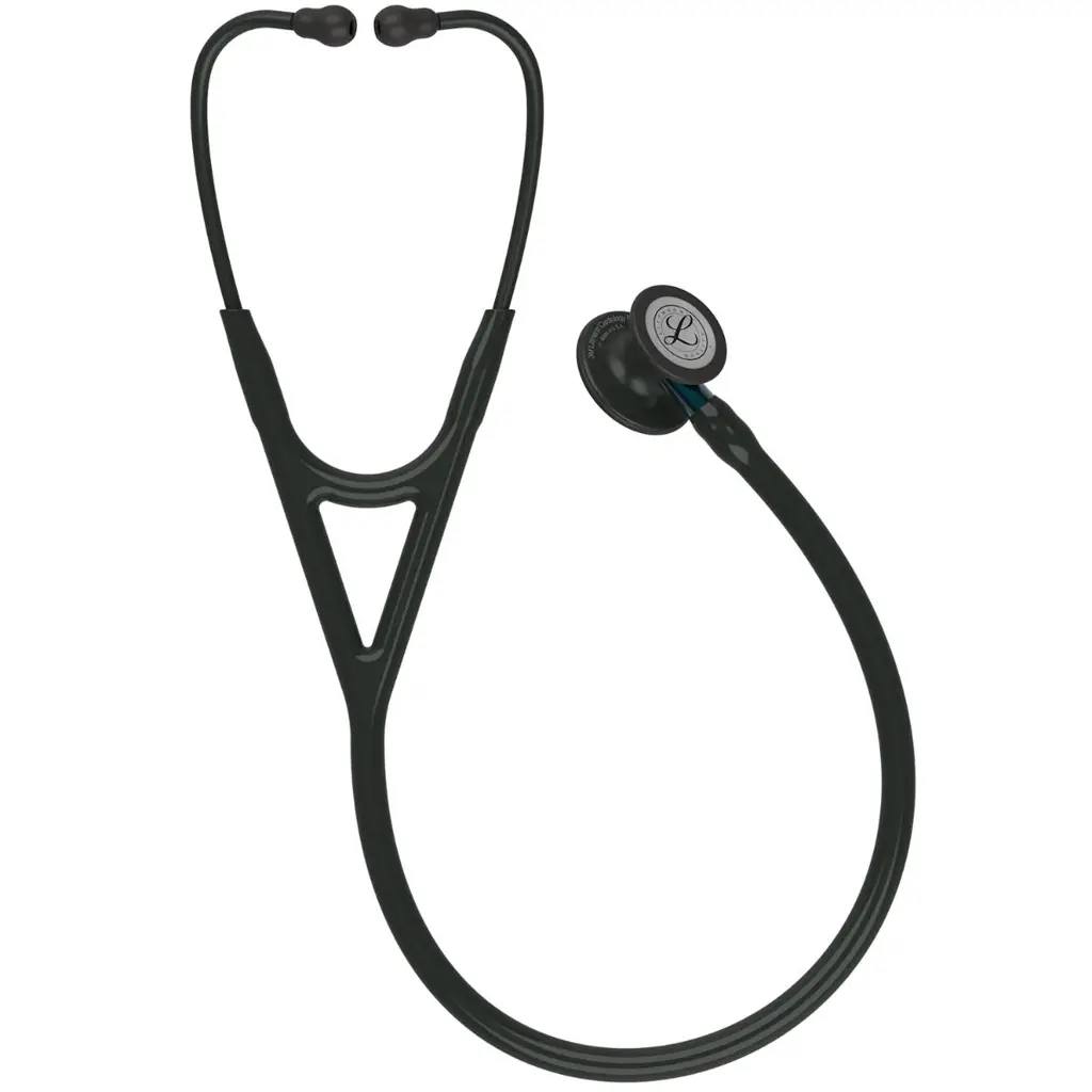3M™ Littmann® Cardiology IV™ Stethoscope, 6201, Black Finish Chestpiece, Black Tube, Blue Stem, 27 in