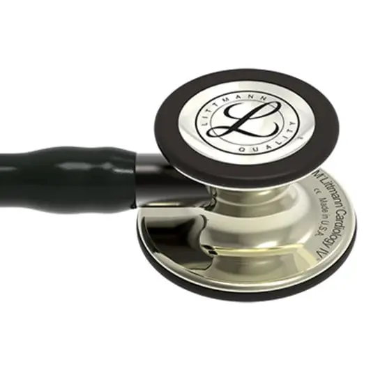3M™ Littmann® Cardiology IV™ Diagnostic Stethoscope, 6179, Champagne-Finish Chestpiece, Black Tube, Smoke Stem